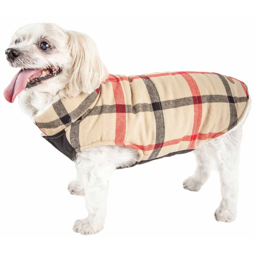 Pet Life Allegiance Classical Plaided Insulated Dog Coat Jacket - Plaid - XL